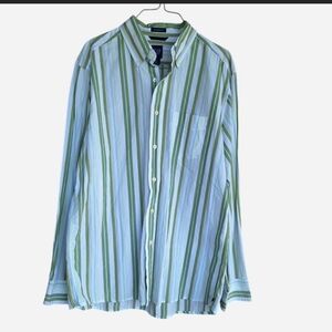 Gap Classic Fit Mens M Striped Button Up Shirt Pocket Cotton Preppy Office Retro